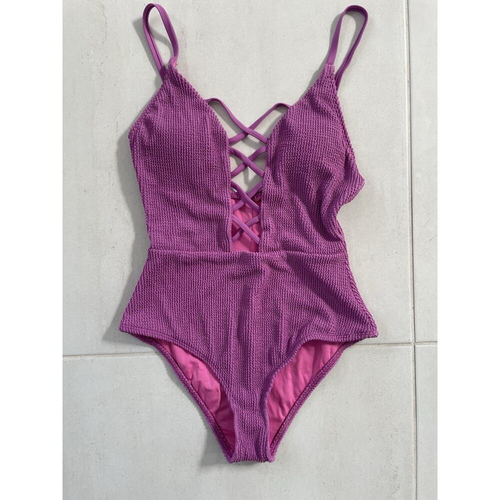 Dippin Daisys Swim One Piece Swimsuit Bliss Textured Plunge Summer Beach